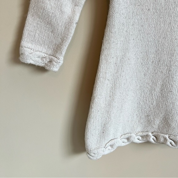 Hanna Andersson Knit Sweater Dress - Cream/Floral Detail - Size 6-7 Girls - GUC - Picture 3 of 5